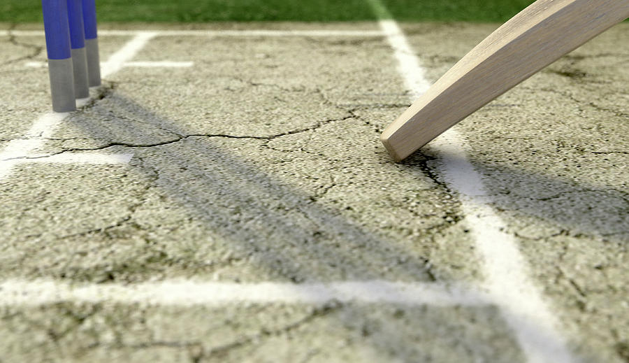 Cricket Pitch Ball And Wickets Digital Art