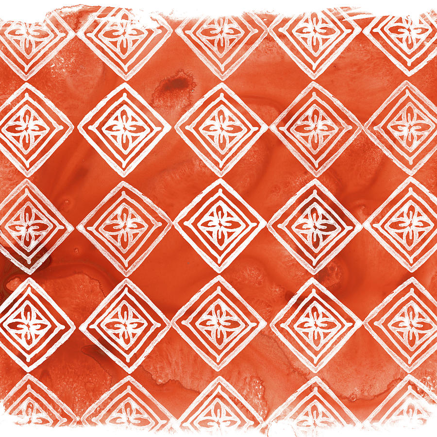 Pattern Painting - Crimson Motif I #1 by June Erica Vess