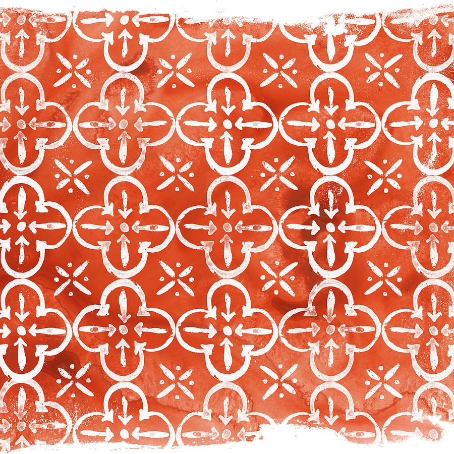 Pattern Painting - Crimson Motif Iv #1 by June Erica Vess