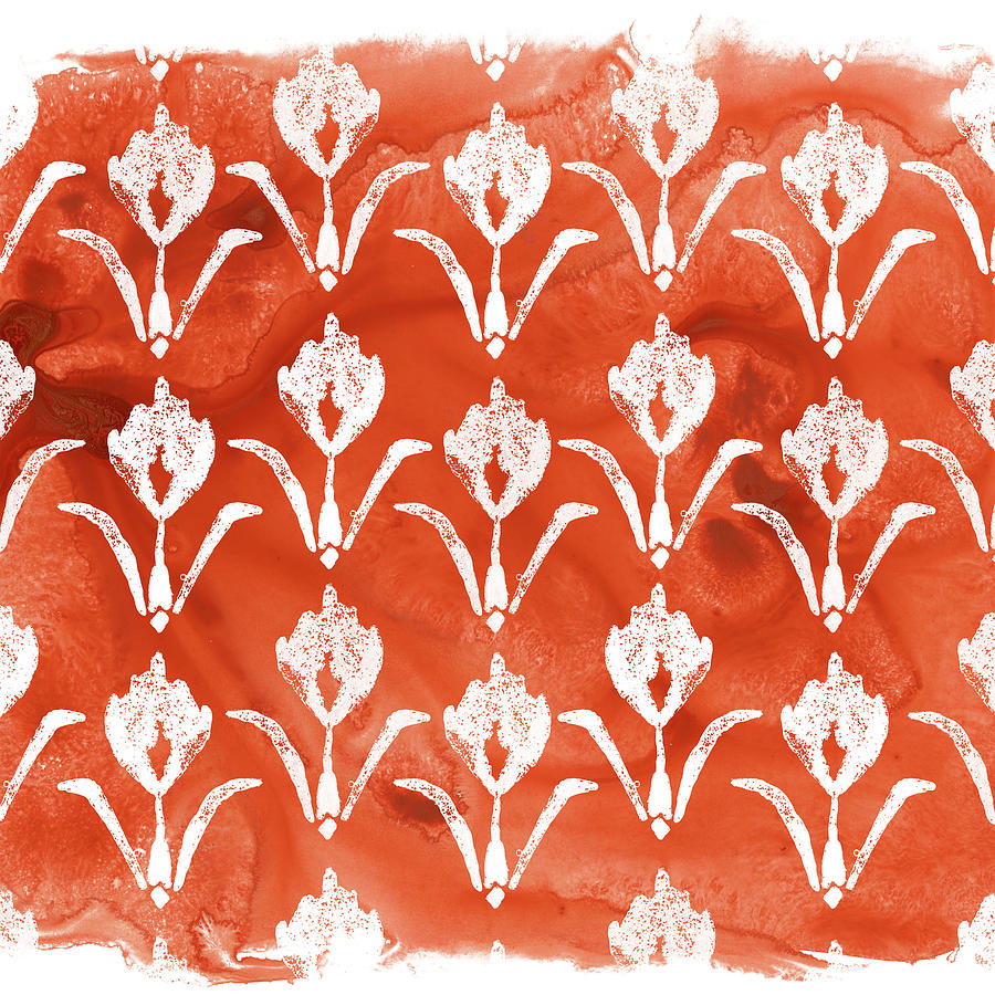 Pattern Painting - Crimson Motif V #1 by June Erica Vess