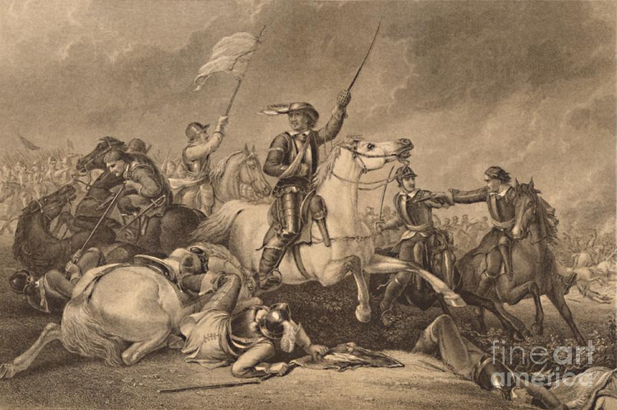 Cromwell At The Battle Of Marston Moor #1 Drawing by Print Collector