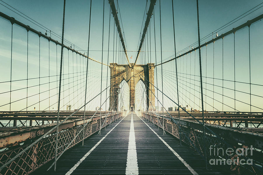 Brooklyn Bridge Photograph - Cross The Bridge #1 by Evelina Kremsdorf