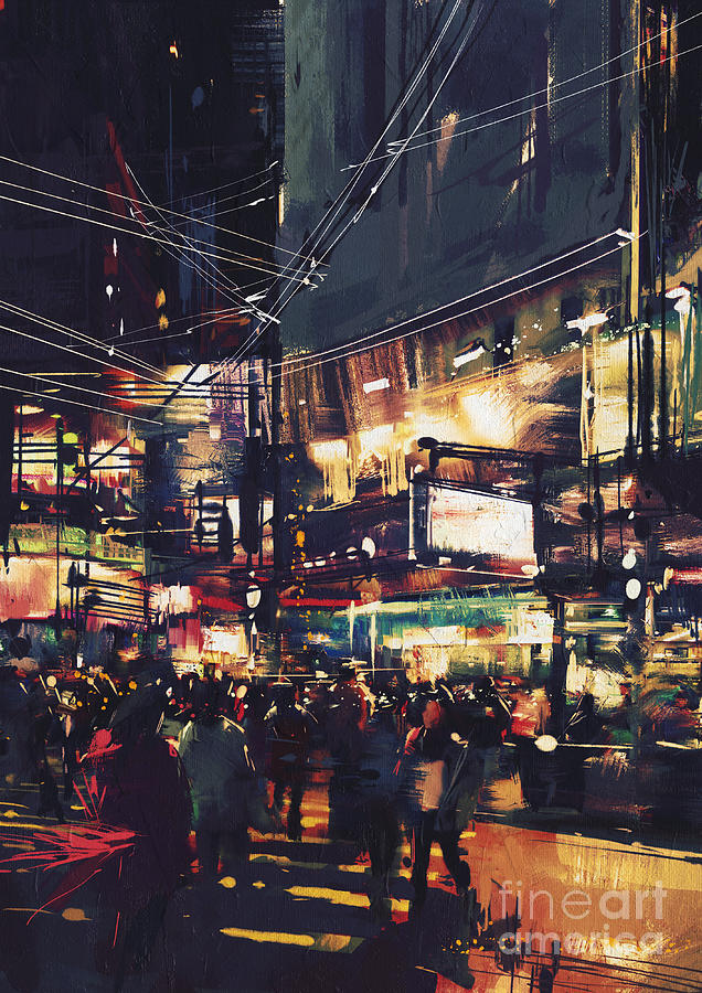 City Digital Art - Crowds Of People At A Busy Crossing by Tithi Luadthong City Digital Art - Crowds Of People At A Busy Crossing by Tithi Luadthong