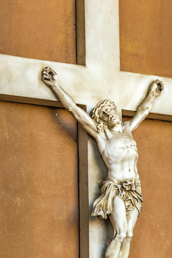 Crucifix with suffering Jesus Christ #1 Photograph by Vivida Photo PC