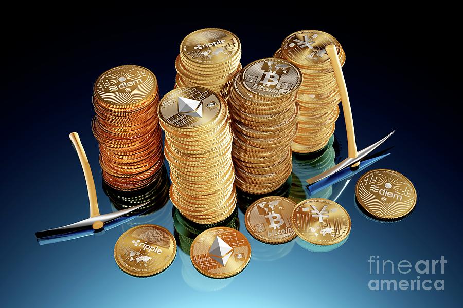 Cryptocurrency Mining #1 Photograph by Patrick Landmann/science Photo Library