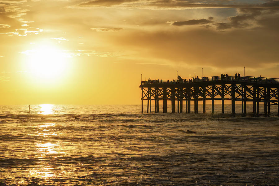 San Diego Photograph - Crystal Pier Sunset #1 by Joseph S Giacalone