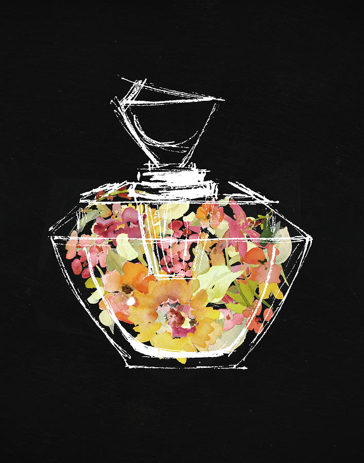 Perfume Painting - Crystal Watercolor Perfume On Black II #1 by Lanie Loreth