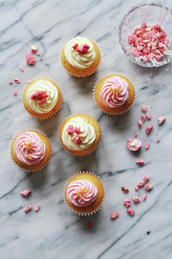 Crystallized Rose Petal Cupcakes #1 Photograph by Steve_ho