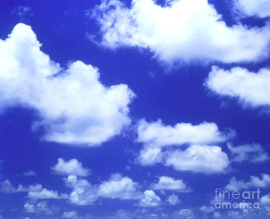 Cumulus Clouds Against A Blue Sky #1 Photograph by John Mead/science Photo Library