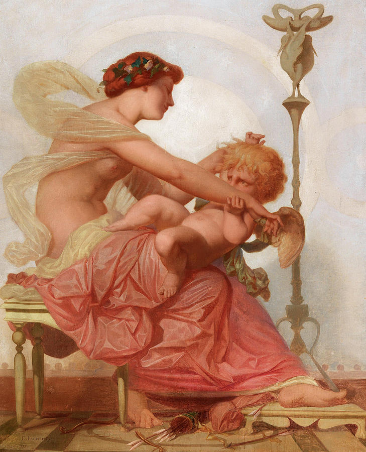 Mountain Painting - Cupid and Psyche #1 by Eugene Froment Delormel