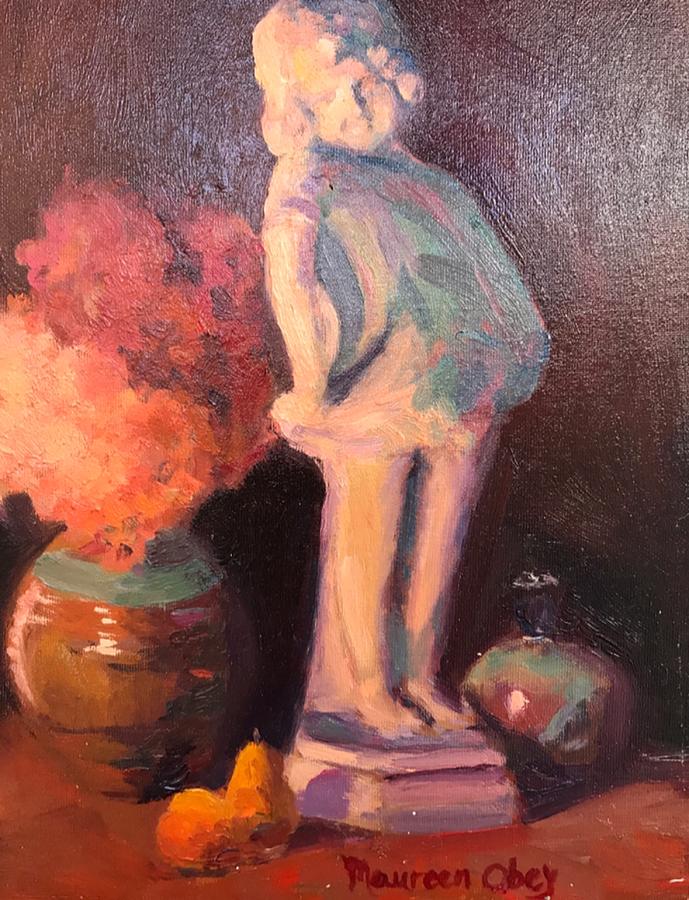Still Life Painting - Curtsy to the Flowers  #1 by Maureen Obey