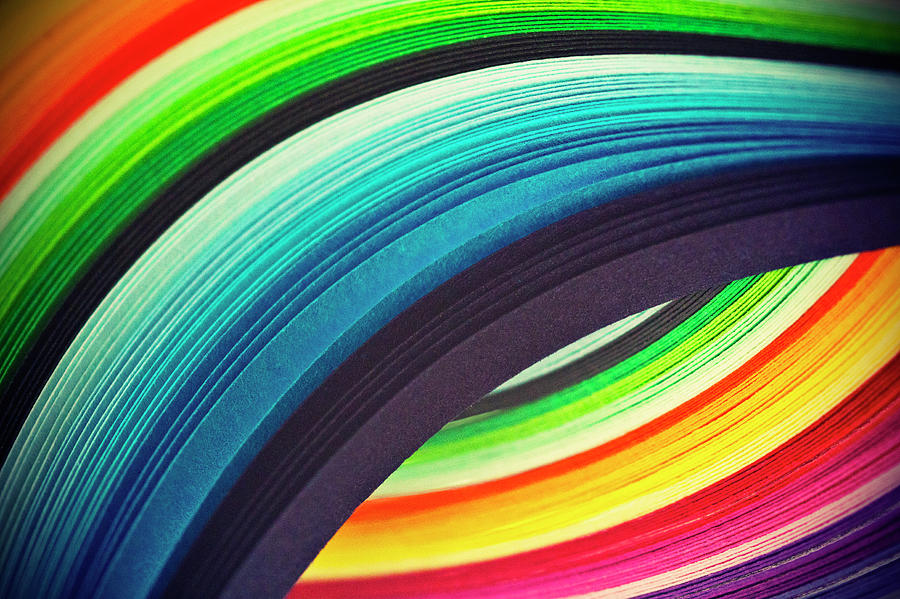 Curves Of Colored Paper #1 Photograph by Image By Catherine Macbride