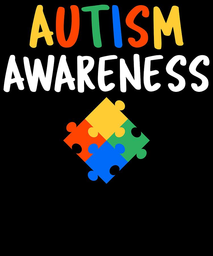 Cute Autism Awareness Colorful Drawing by The Perfect Presents Pixels