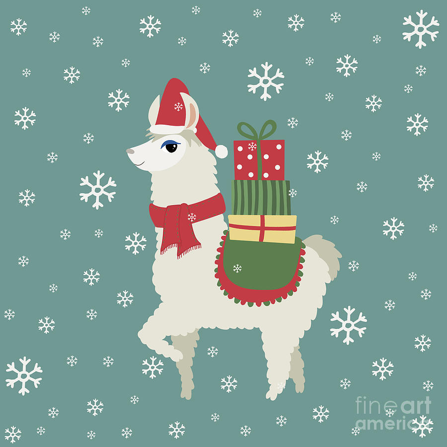 Cute Christmas Llama Digital Art by Valentina Hramov Pixels