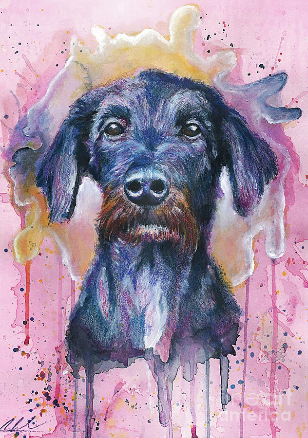 Cute Puppy #1 Painting by Michael Volpicelli