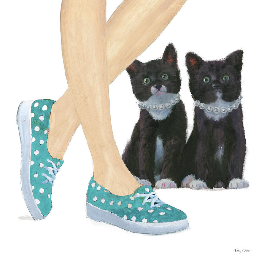 Animal Painting - Cutie Kitties IIi #1 by Emily Adams