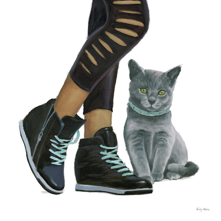 Animal Painting - Cutie Kitties V #1 by Emily Adams