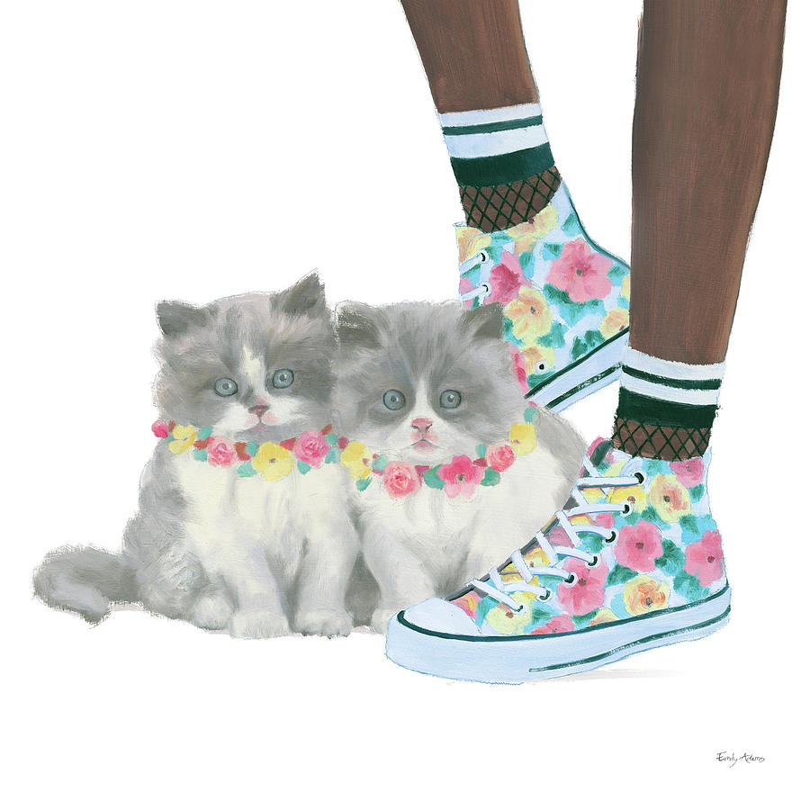 Animal Painting - Cutie Kitties Vii #1 by Emily Adams