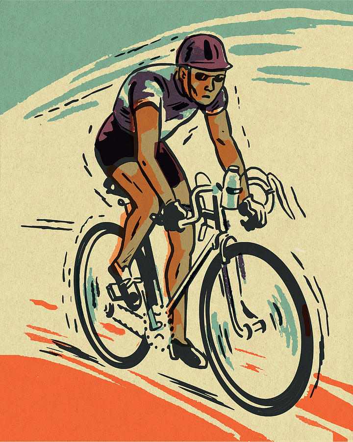 Sports Drawing - Cyclist #1 by CSA Images