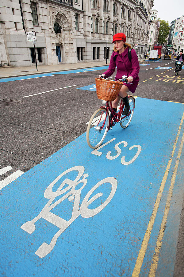 Cyclist On The New Cs7 Cycle Superhighway That Goes From #1 Photograph by Ashley Cooper / Naturepl.com Cyclist On The New Cs7 Cycle Superhighway That Goes From #1 Photograph by Ashley Cooper / Naturepl.com