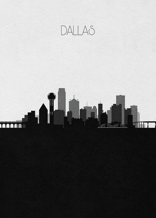 Dallas Cityscape Art V2 Digital Art by Inspirowl Design