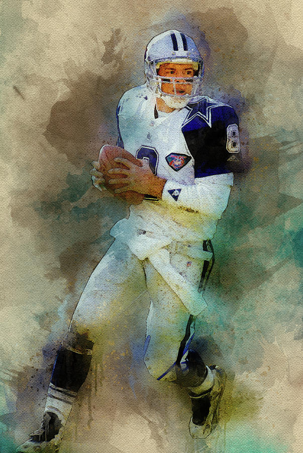 Dallas Cowboys.troy Kenneth Aikman Digital Art by Nadezhda Zhuravleva