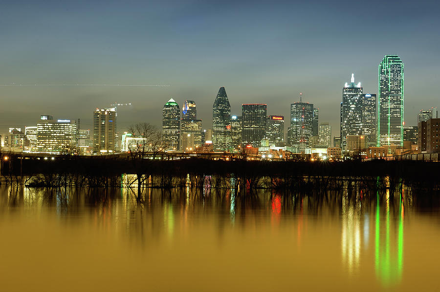 Dallas Skyline At Night #1 Photograph by Chrisjonesfoto