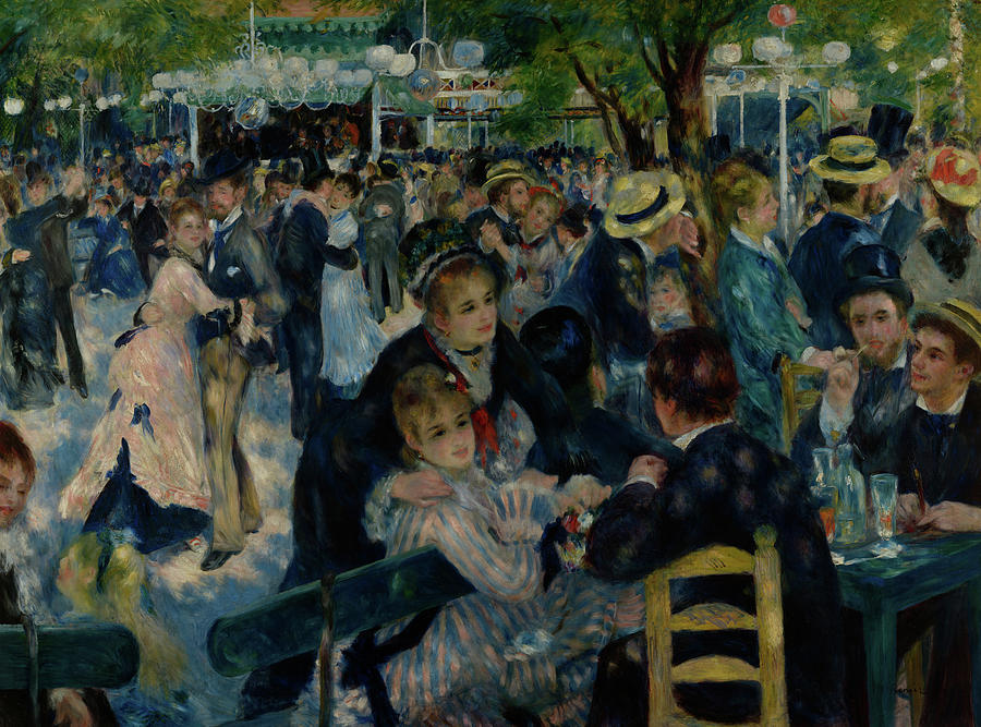 City Painting - Dance at Le Moulin de la Galette #1 by Auguste Renoir
