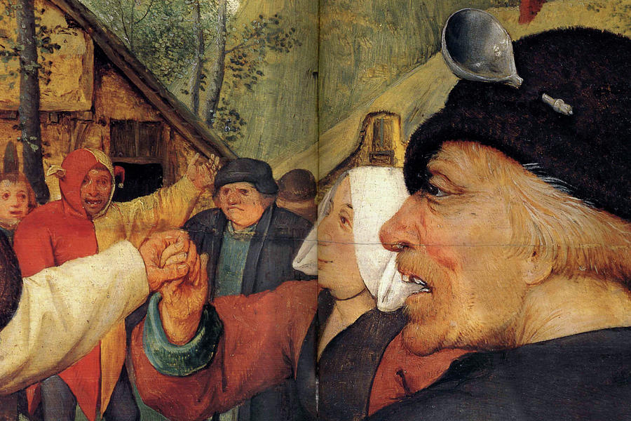 Dance of the Peasants - Detail - #1 Painting by Pieter Bruegel the Elder