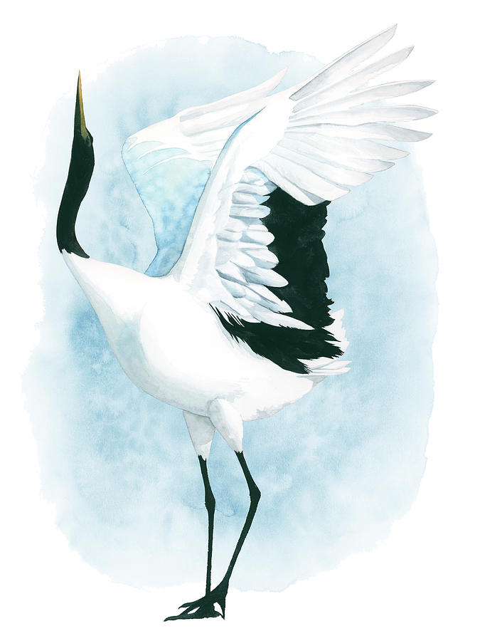 Bird Painting - Dancing Crane I #1 by Grace Popp