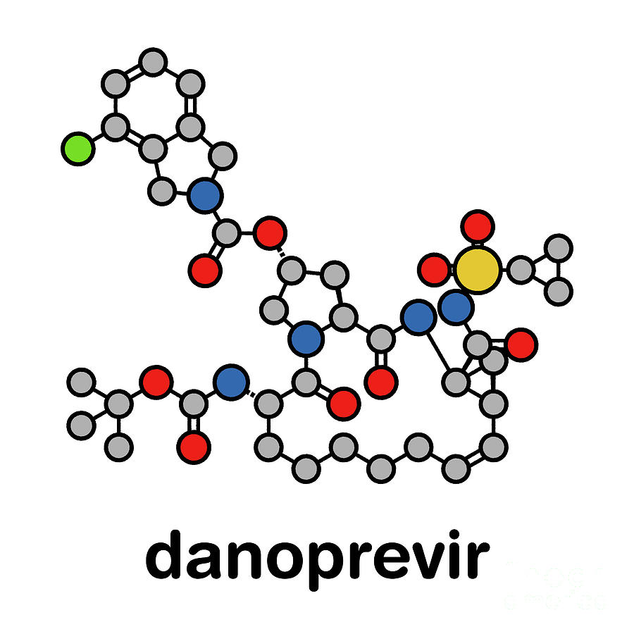 Ring Photograph - Danoprevir Hepatitis C Antiviral Drug Molecule #1 by Molekuul/science Photo Library