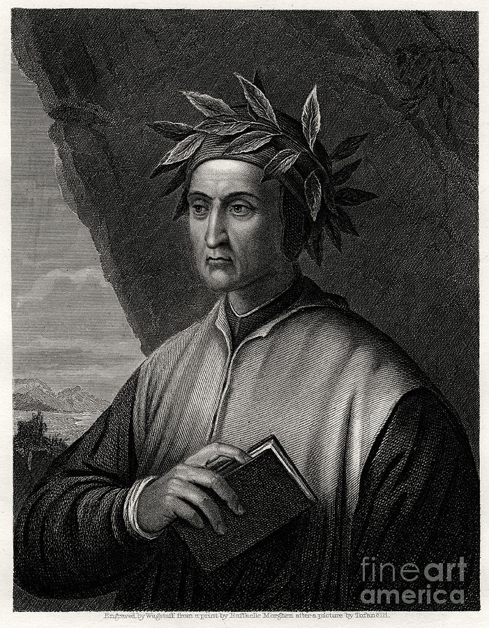 Dante Alighieri, Italian Poet, 19th #1 Drawing by Print Collector