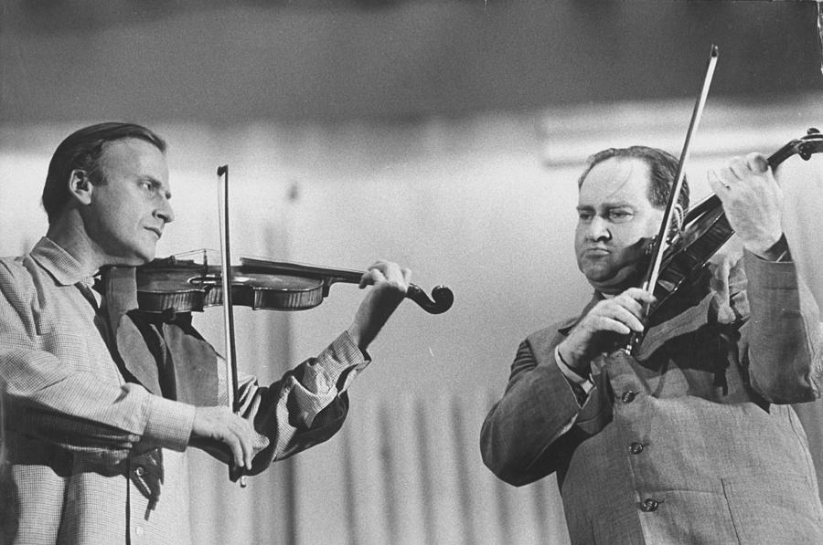Concert Photograph - David Oistrakh;Yehudi Menuhin #1 by Loomis Dean