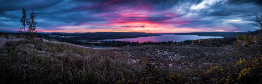 Pink Storm Over Glen Lake Photograph by Owen Weber