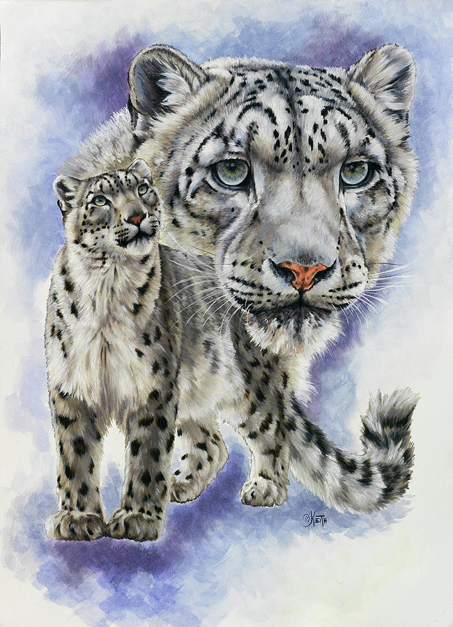Snow Leopards Painting - Dazzler #1 by Barbara Keith