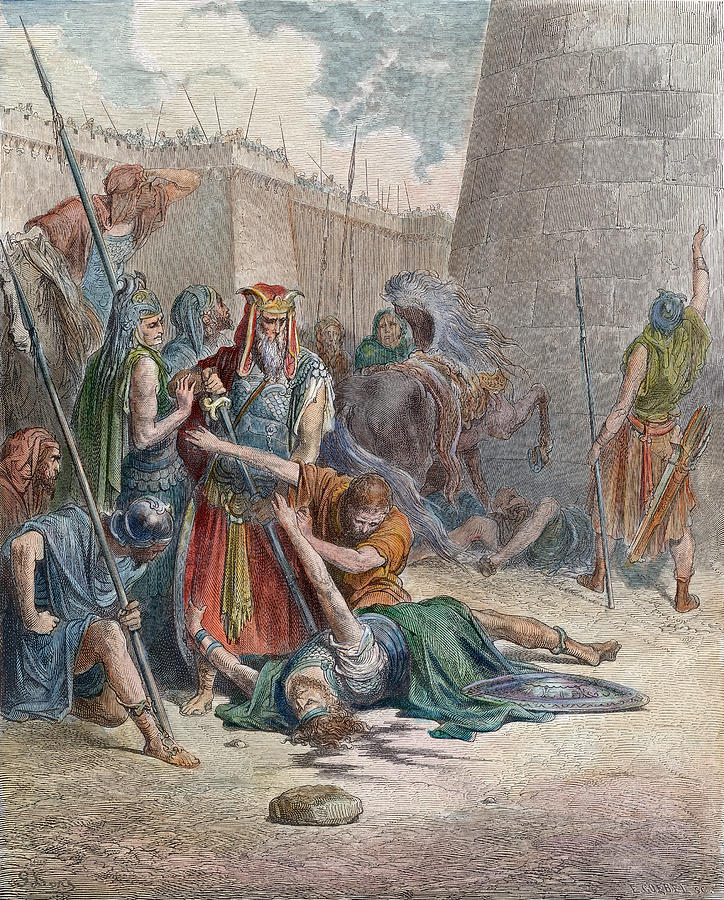 Death Of Abimelech #2 Painting by Gustave Dore