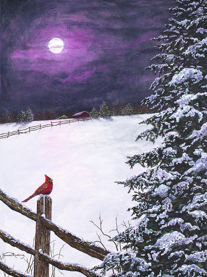 Winter Painting - Deep Mauve Midnight #1 by James Redding
