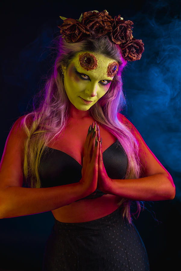 Halloween Photograph - Demon Spooky Halloween Makeup #1 by Tim Paza May