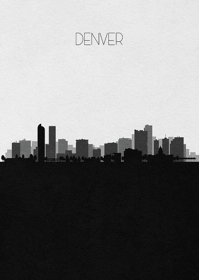 Denver Cityscape Art V2 Digital Art by Inspirowl Design