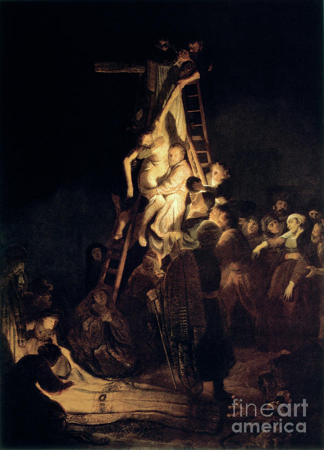 Descent From The Cross, 1634. Artist #1 Drawing by Print Collector