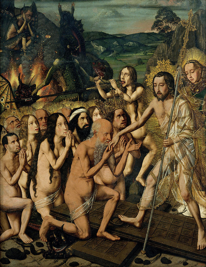 Barcelona Painting - Descent of Christ into Limbo #1 by Bartolome Bermejo