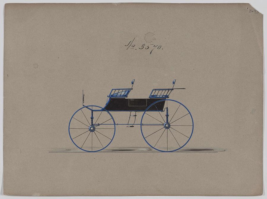 Design for 4 seat Phaeton, no top, no. 3570 1880 #1 Painting by MotionAge Designs