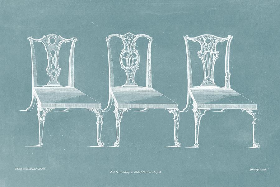 Furniture Painting - Design For A Chair IIi #1 by Thomas Chippendale