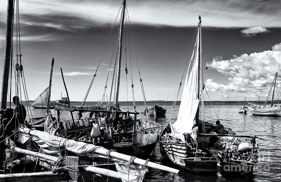 Dhow Boats Stone Town Port Zanzibar Photograph by Amyn Nasser