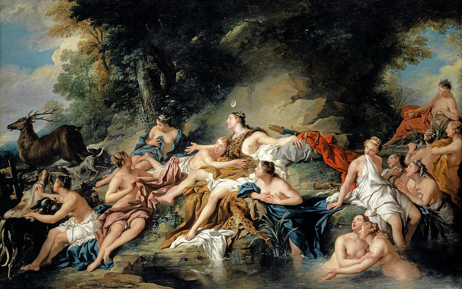 Jean Francois De Troy Painting - Diana And Actaeon by Jean-Francois de Troy Jean Francois De Troy Painting - Diana And Actaeon by Jean-Francois de Troy