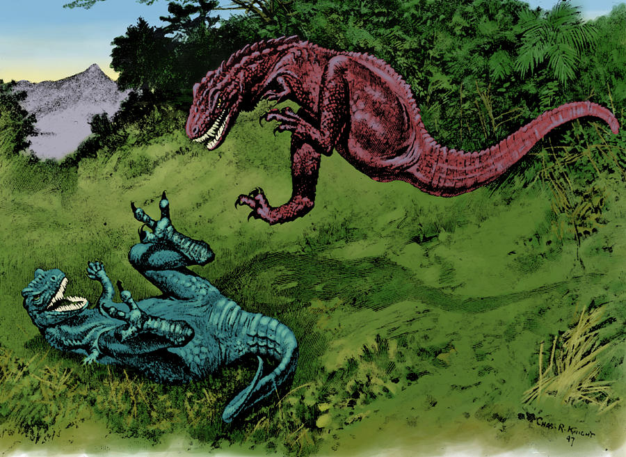 Dinosaurs Fighting #1 Photograph by Science Source