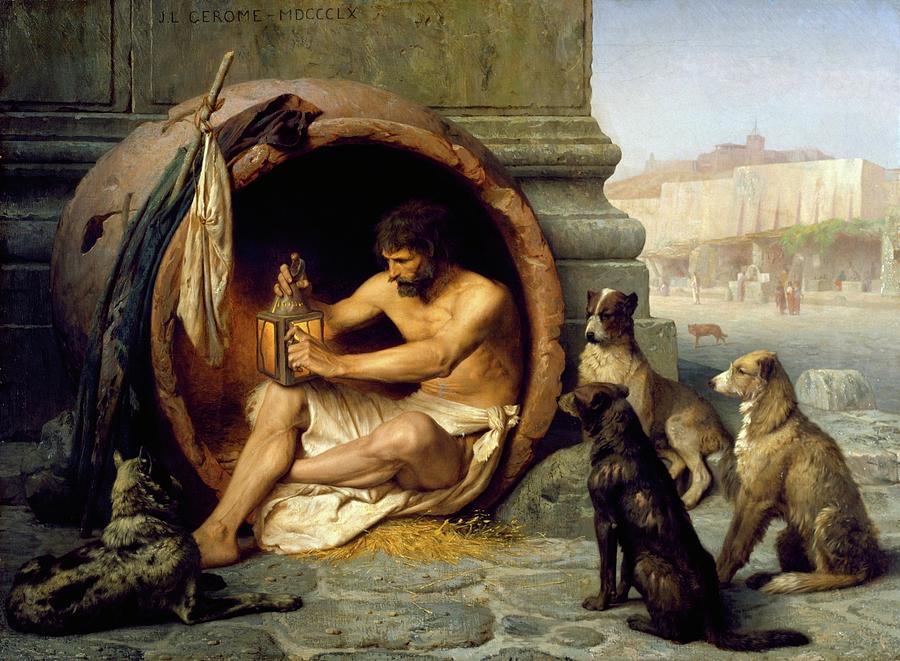 Dog Painting - Diogenes by Jean-leon Gerome