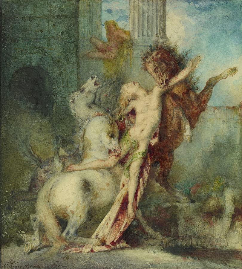 Centaur Painting - Diomedes Devoured By Horses by Gustave Moreau