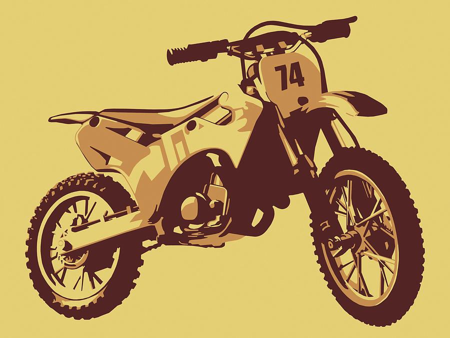 Sports Drawing - Dirt Bike #1 by CSA Images