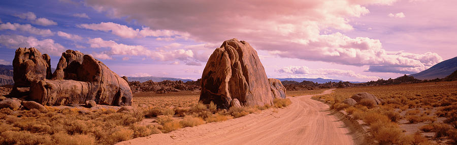 Dirt Road Passing Through A Desert #1 Photograph by Panoramic Images